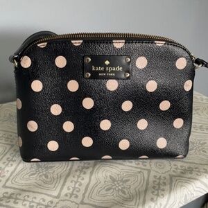Kate Spade Polka Dot Cross Body Purse (Black and Cream)